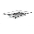 thumbnail image 1 of Landscape Design Rectangular Tempered Glass Serving Tray on Glass Legs – 8x12 Inch – Break – Oven, Microwave, and Dishwasher Safe–Attractive Charcoal Colored Serving Platter, 1 of 4