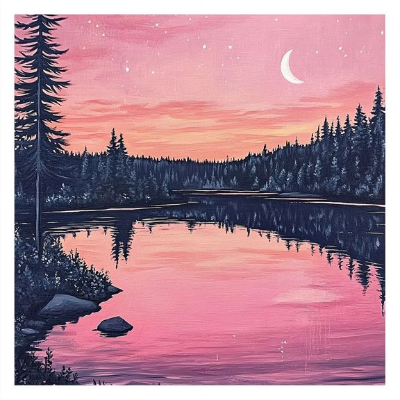 Landscape Diamond Pain-ting Kit for Adults, 5D Scenery Diamond Art Kit Moon Art Kit for Home Wall Decor Gift