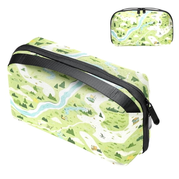 Landscape Digital Pouch with Oxford Fabric, Waterproof, Size 5.9x9.44x3.14 in, Cord Organizer, Charger Organizer, Bag Cable Organizer, Electronic Travel Case Organizer
