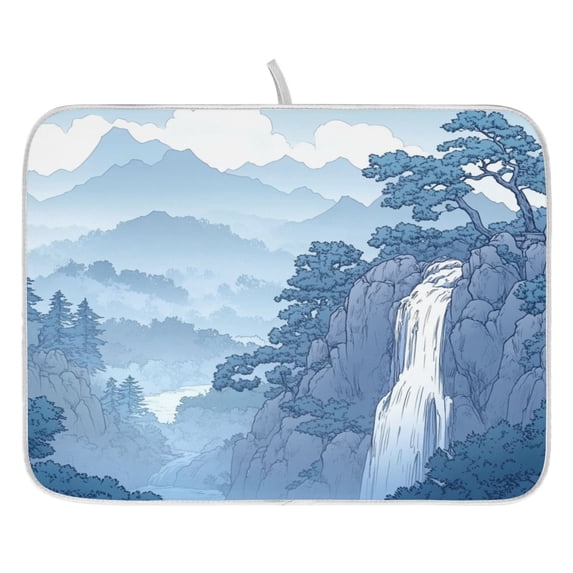 Landscape Dish Drying Mat for Kitchen, Quick Drying Absorbent Soft Durable 16" x 18"
