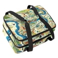 thumbnail image 1 of Landscape Double Layer Insulated Lunch Bag with Two Compartments, Large Capacity, Hand Carry, 7.1x11.4x16.1 Inches, 1 of 6