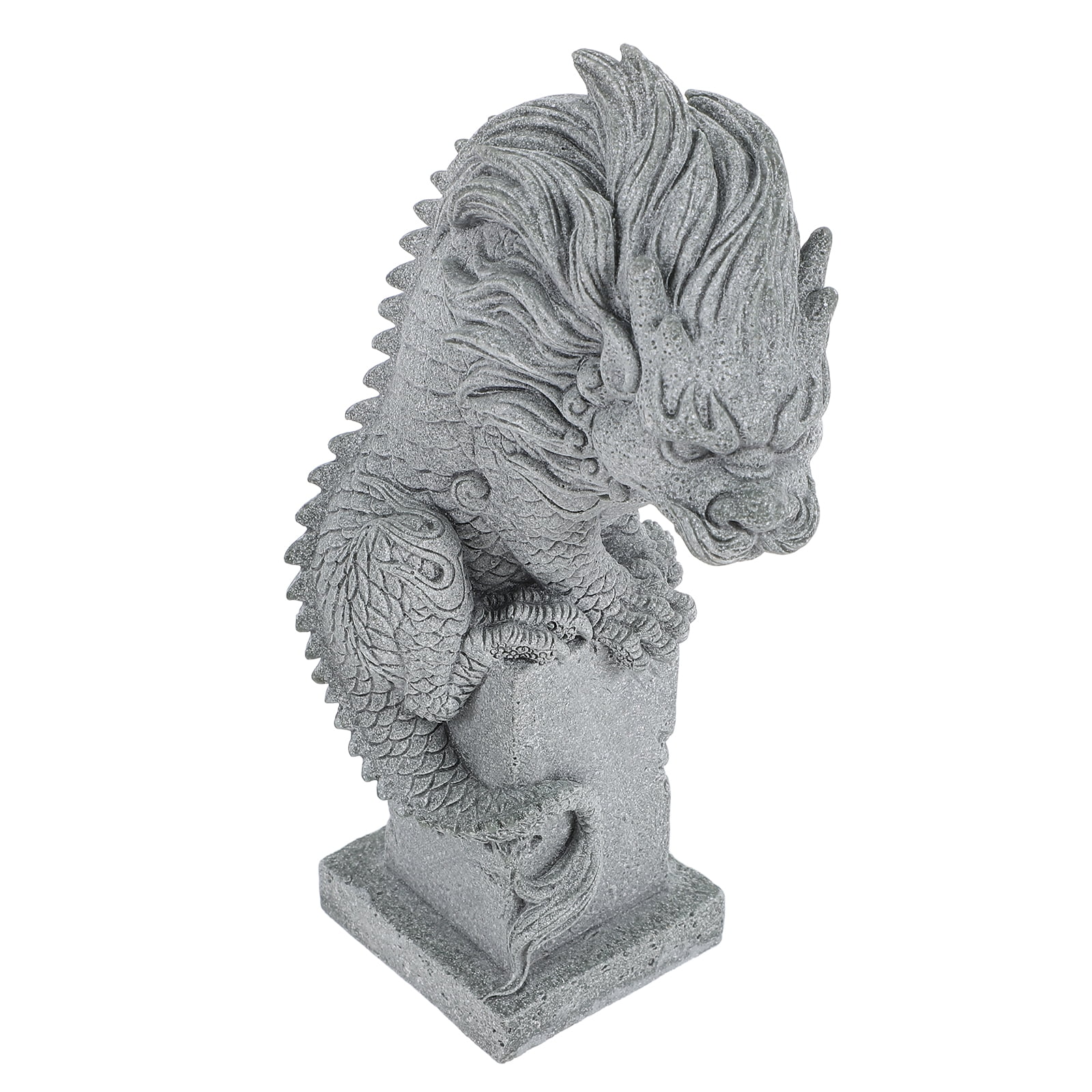 Landscape Dragon Ornaments Chinese Lion Decorate Outdoor Asian Home Decor Stone 16.50X7.50X4.80CM