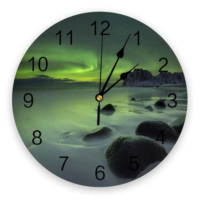 Landscape Dream Night Starry Sky Wall Clock Home Decor Bedroom Silent ...