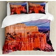 thumbnail image 1 of Landscape Duvet Cover Set, Natural Monuments in Bryce Canyon National Park Touristy Plateau, Decorative 3 Piece Bedding Set with 2 Pillow Shams, King Size, Vermilion Violet Blue, by Ambesonne, 1 of 3