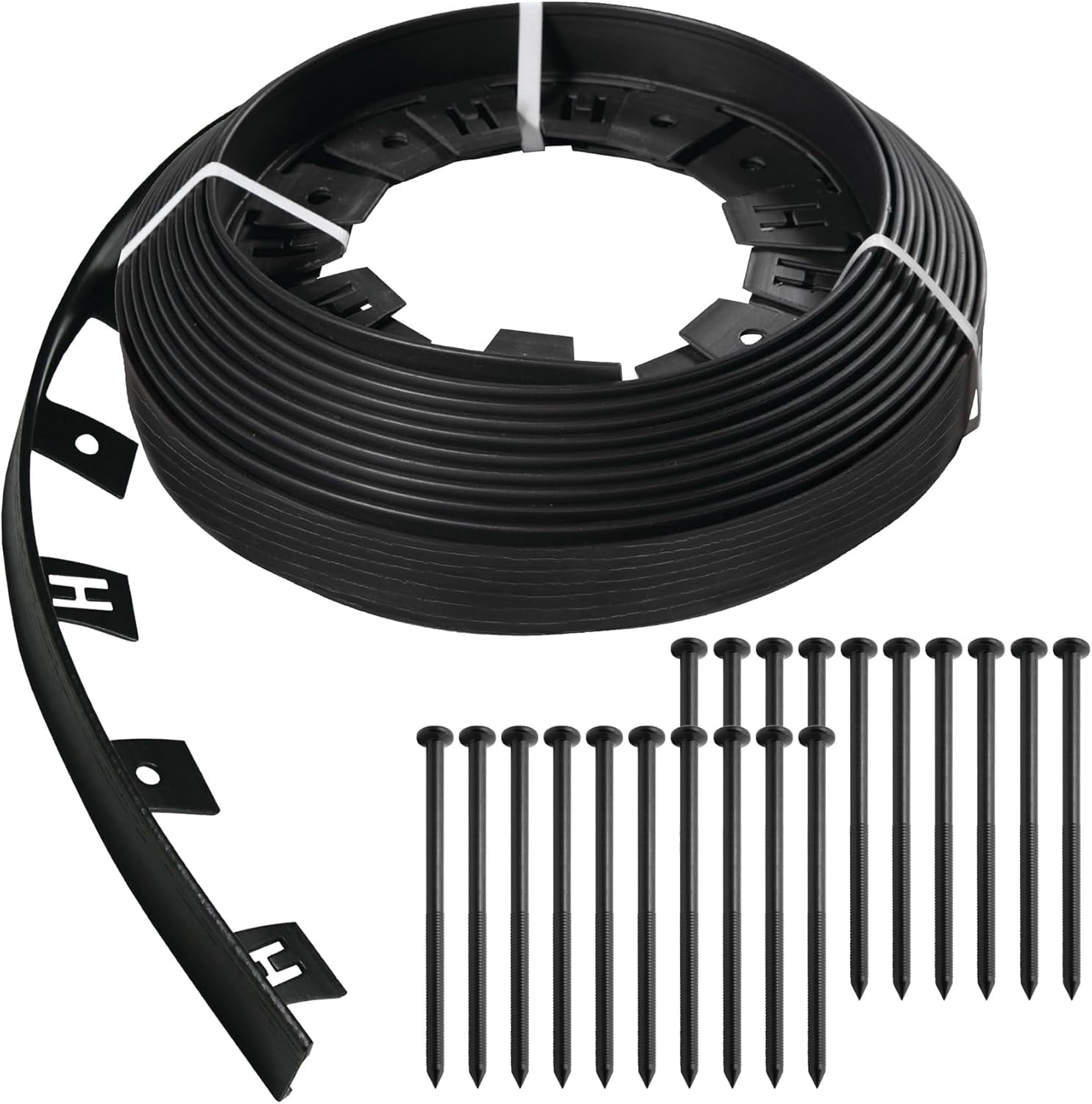 Landscape Edging, 1.5 in. Tall Plastic Garden Border, 50 ft. Kit with ...