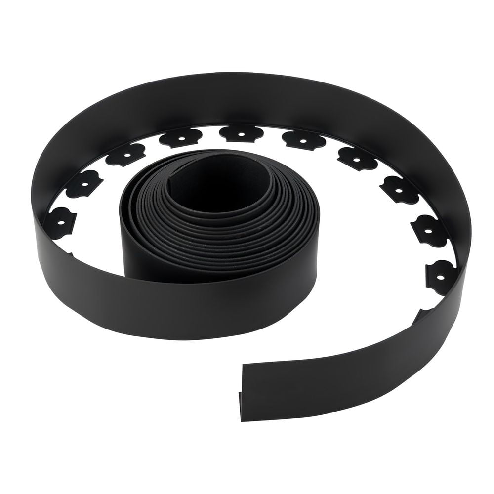 Landscape Edging, 33 ft x 4 in Plastic Garden Border Edging with 30 Spikes & 2 Ground Stakes, No Dig, Flexible Lawn Edgings Roll, UV-Resistant Mini Fence Borders for Flower Beds Yard Paver