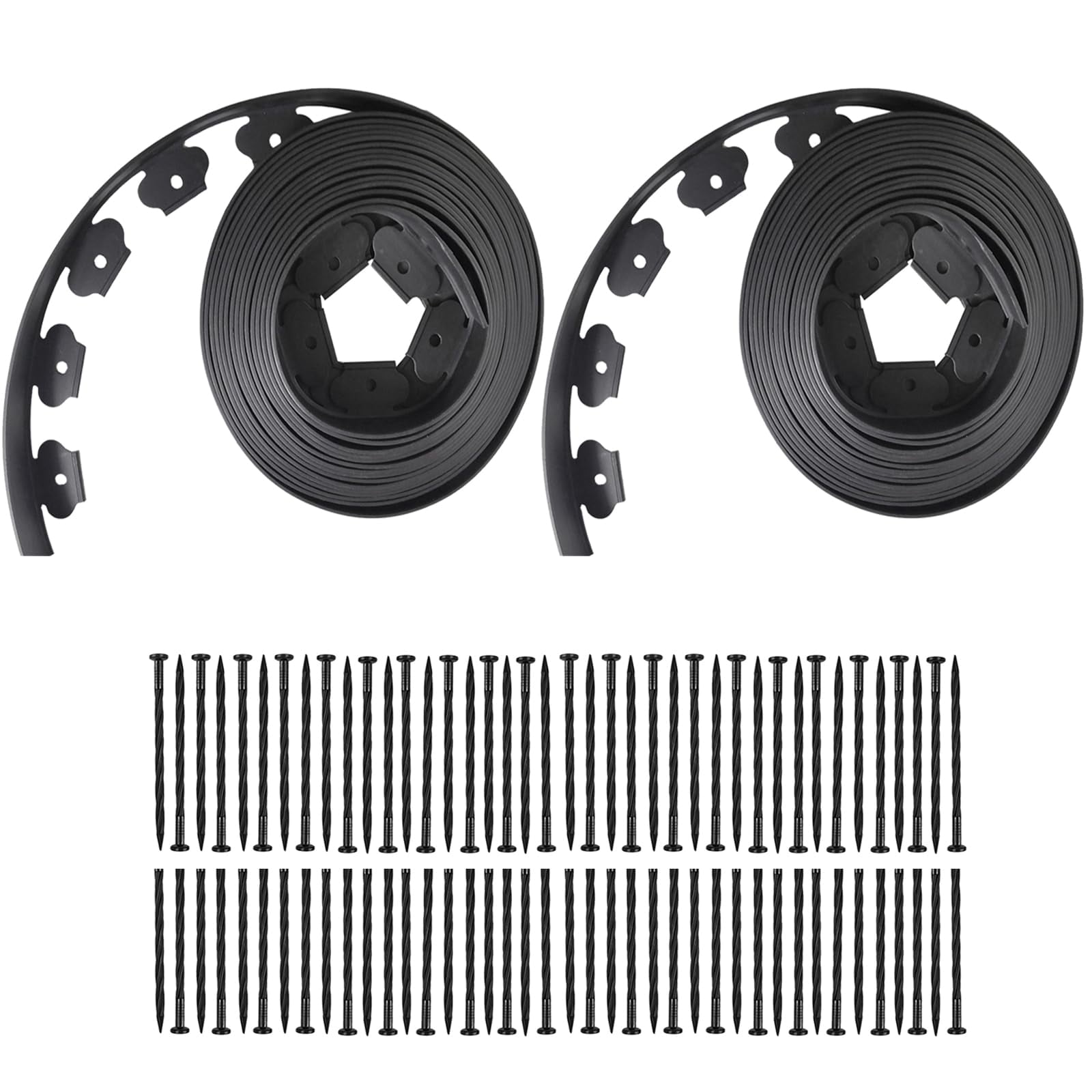 Landscape Edging,80FT Plastic No MMF7 Dig Garden Edging with 80 Stakes