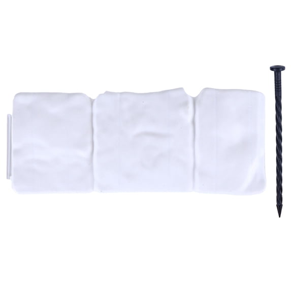 Landscape Edging with Anchoring Spikes, Imitation Stone Plastic Garden Edging, Splicable Garden Edging Border, Decorative Garden Partition Barrier, Plastic Lawn Edging for DIY Outdoor,White