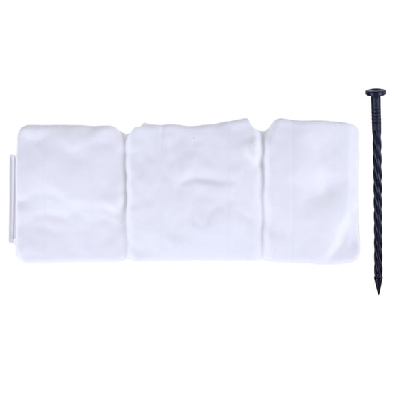 Landscape Edging with Anchoring Spikes, Imitation Stone Plastic Garden Edging, Splicable Garden Edging Border, Decorative Garden Partition Barrier, Plastic Lawn Edging for DIY Outdoor,White