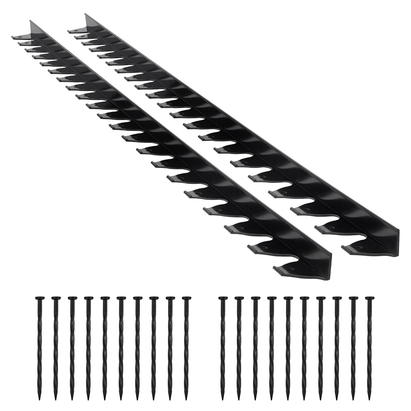 Landscape Edging Border 10 Pack 6 FT, Plastic Garden Edging with Spikes, No Dig Flowerbed Lawn Divider for Yard