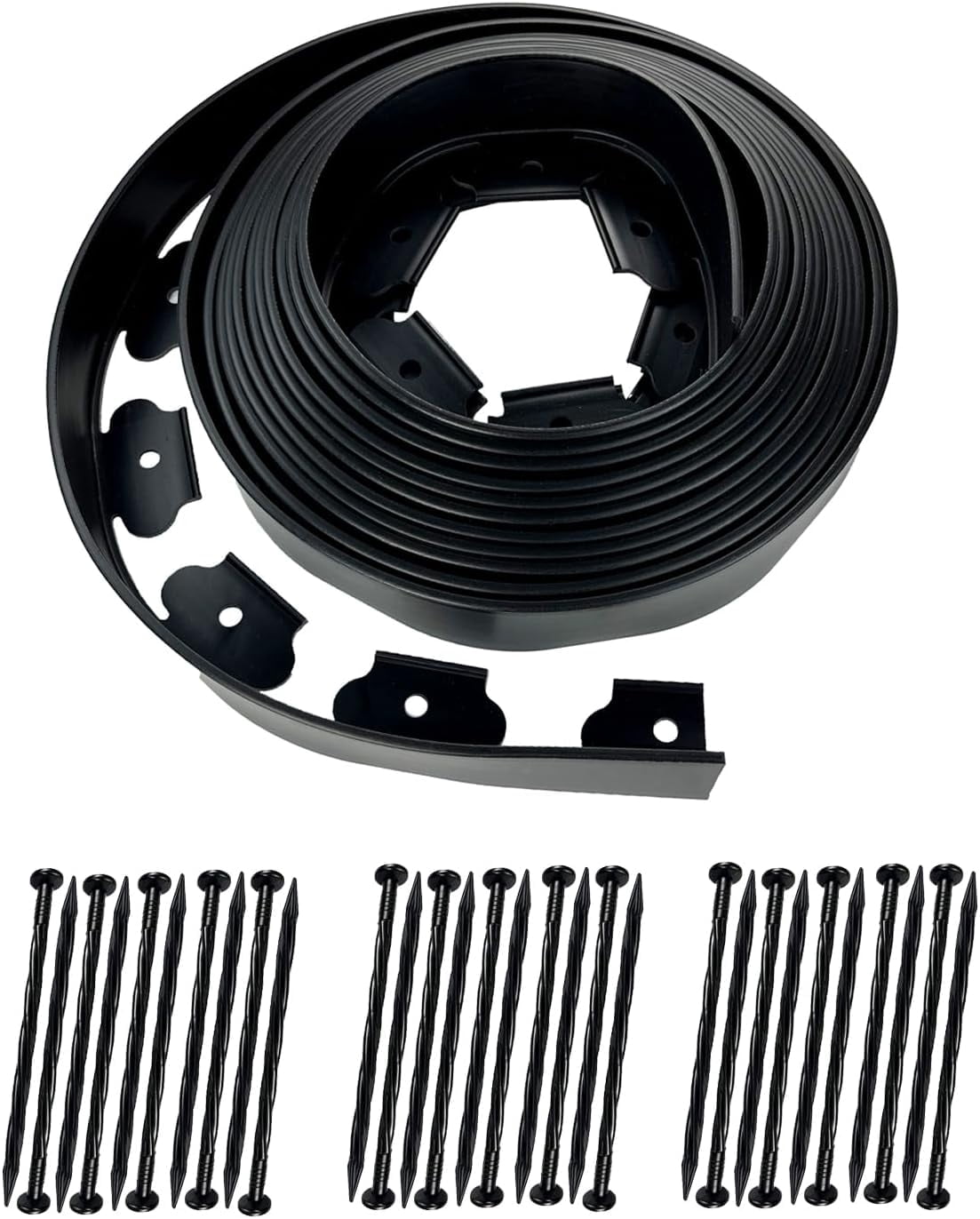 Landscape Edging Border 2 Inch Tall | 33 FT with 50 PCS Spikes, Plastic ...