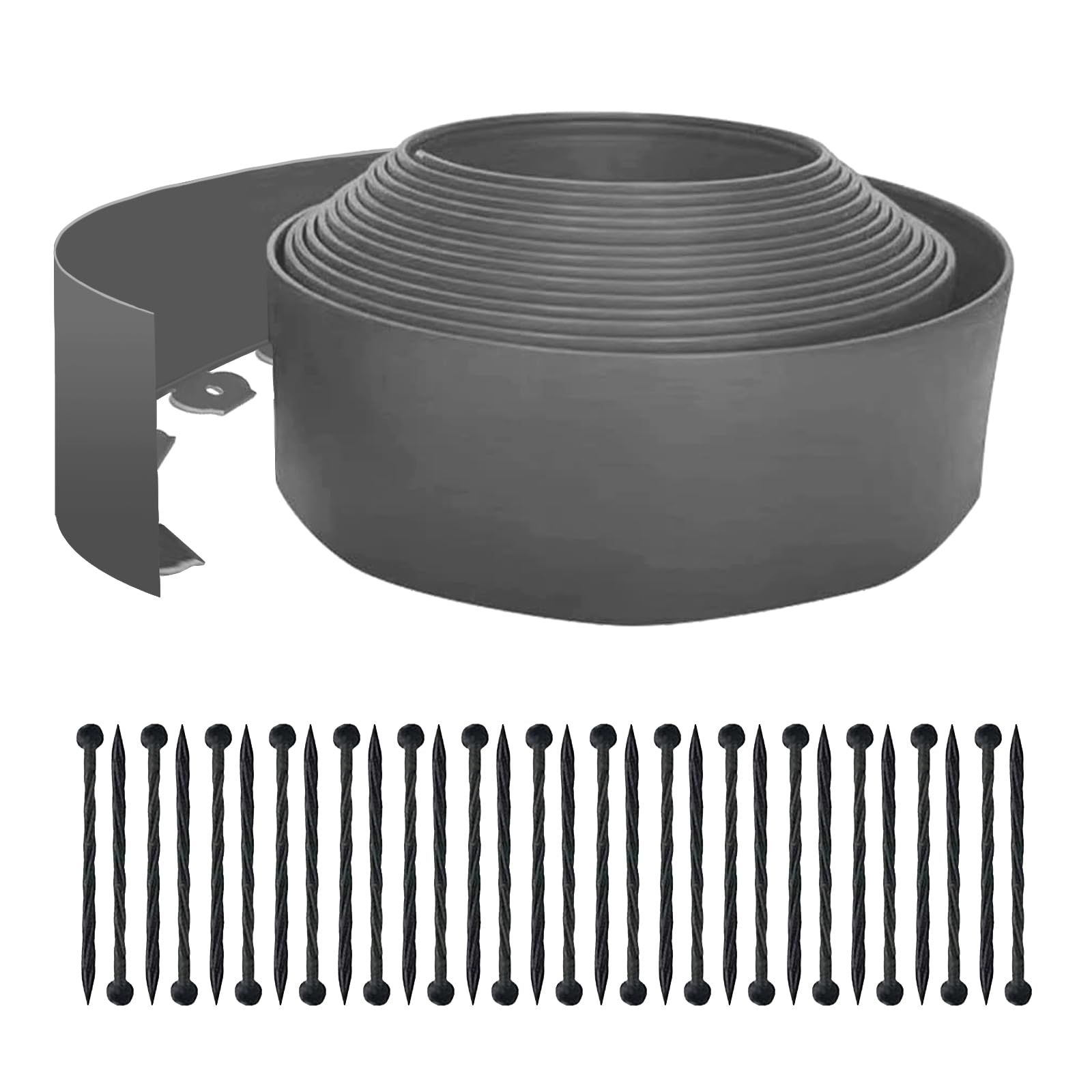 Landscape Edging Border 33 FT with 30 Spikes, No Dig Garden Edging Lawn