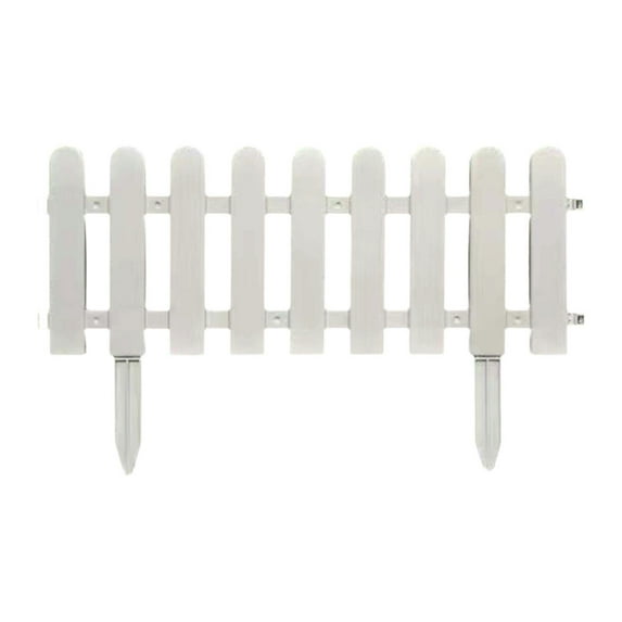 Landscape Edging Border, Decorative No Dig Garden Edging for Landscaping, Flexible Plastic White Garden Border, Picket Fence for Lawn (50X20Cm)