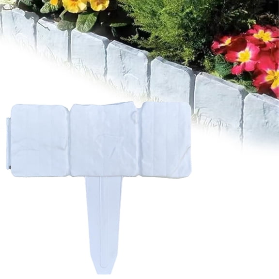 Landscape Edging,Faux Stone Edging for Landscaping,Garden Edging Border,Garden Edging,Flower Bed Edging Borders,Decorative Fences,Faux Stone Edging,Picket Fence,Imitation Stone Garden Fence 1Pcs