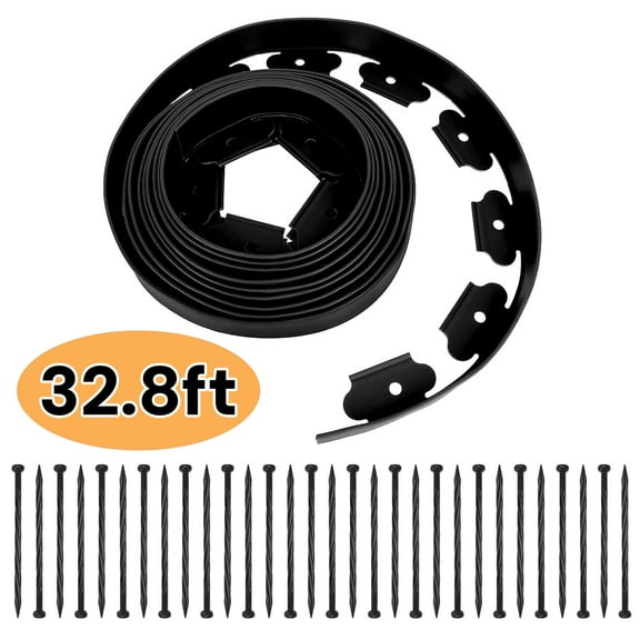 Landscape Edging Garden Edging Border Lawn Edging Garden Fence Border 32.8Ft Landscape Edging with 30 Spikes for Lawn 2 Inch Tall