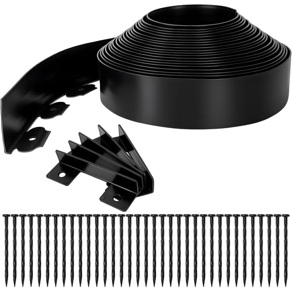 Landscape Edging, Garden Edging,  No Dig Edging for Landscaping with 120 Pcs Anchoring Spikes and 5 Pcs Connectors Flexible Landscape Border Edging for Landscaping