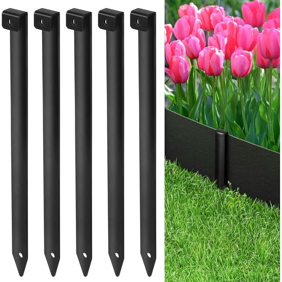 Landscape Edging Metal Stakes - 60 Pcs, 10 Inch Garden Landscape Stakes, High Carbon Steel Landscape Anchoring Stakes for Flowerbed Edging, Outdoor Tent and Landscape Edging Coil