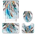 thumbnail image 1 of Landscape Falls Waterproof Shower Curtain Bath Mat Lid Cover Bathroom Decor 4PCS/Set: Pedestal Rug+Lid Toilet Cover+Bath Mat+Shower Curtain+12 Hooks, 1 of 6