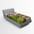 thumbnail image 1 of Ambesonne Landscape Fitted Sheet, View of Bath River, Twin Size, Fern Green, 1 of 2