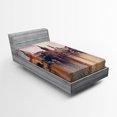 thumbnail image 1 of Ambesonne City Fitted Sheet, Prague River and Bridge, Twin XL Size, Multicolor, 1 of 2
