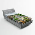 thumbnail image 1 of Ambesonne Landscape Fitted Sheet, Old Town Luxembourg, Twin Size, Multicolor, 1 of 2