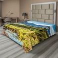 thumbnail image 1 of Ambesonne Landscape Flat Sheet, Mountain Forest River, Queen Size, Multicolor, 1 of 1