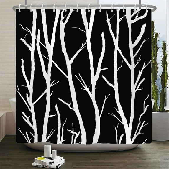 Landscape Flower Green Plants Palm Bathroom Curtain Waterproof Polyester Shower Curtains Bath Screen for Bathroom with
