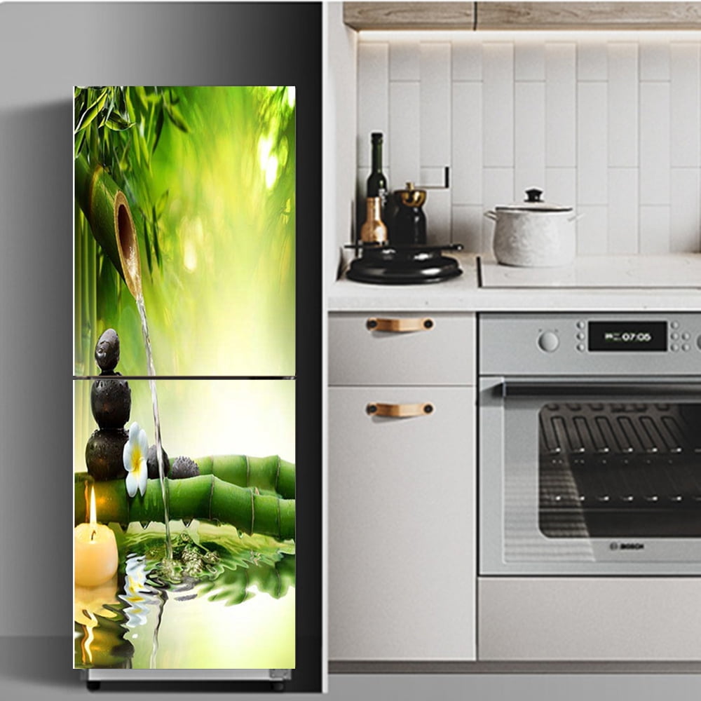 Landscape Fridge Stickers Refrigerator Cover Door Plant Sea Vinyl Self ...