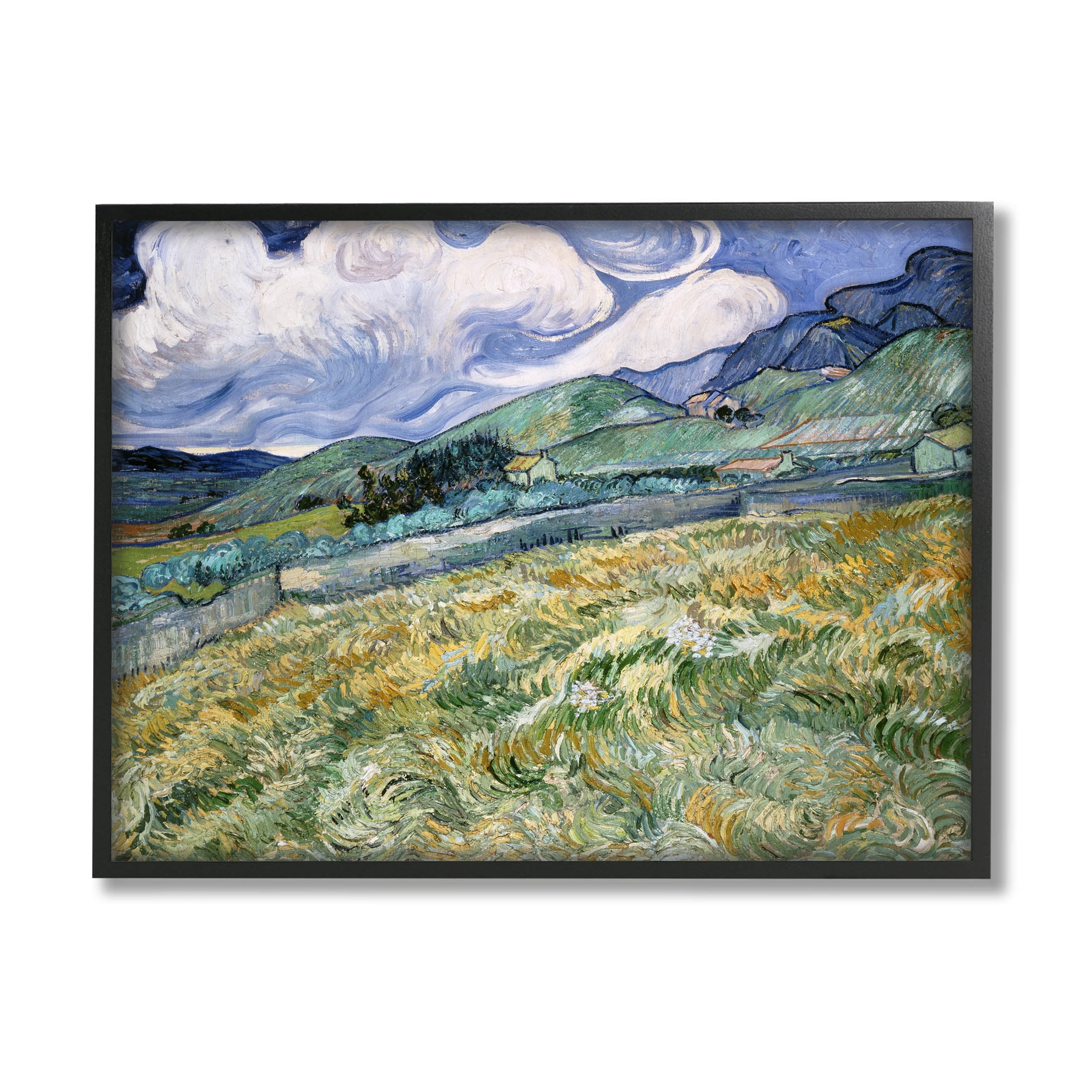 Landscape From Saint Remy Van Gogh Landscape Painting Black Framed Art Print Wall Art