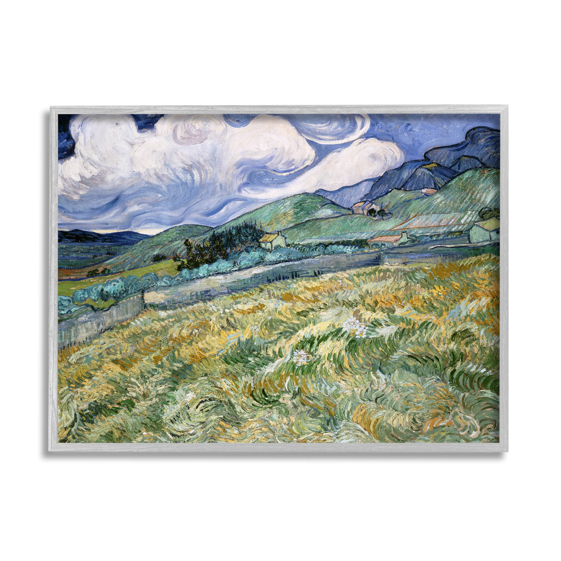 Landscape From Saint Remy Van Gogh Landscape Painting Gray Framed Art Print Wall Art