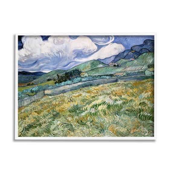 Landscape From Saint Remy Van Gogh Landscape Painting White Framed Art Print Wall Art