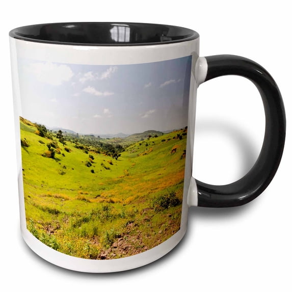 3drose, Landscape, Gonder and Lake Tana, Ethiopia - Af16 Mzw0309 - Martin Zwick, 11oz Two-tone Black Mug