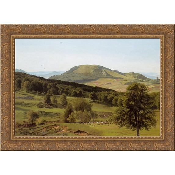 Landscape: Hill and Dale 24x19 Gold Ornate Wood Framed Canvas Art by Bierstadt, Albert