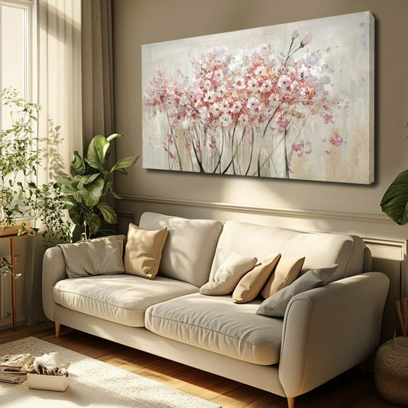 Landscape Home Decor Wall Art Blossom Picture Print 24"x48" Women Room Decor for Bedroom Botanical Large Painting Posters for Office