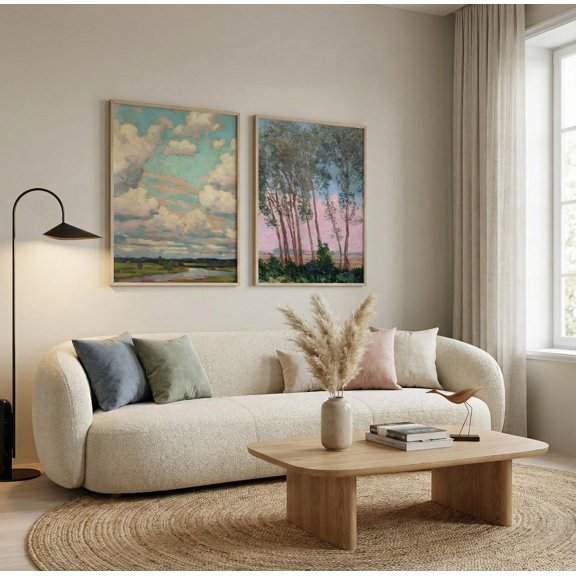 Landscape Impressionist Sky Trees Poster, Set 2, Poster Only