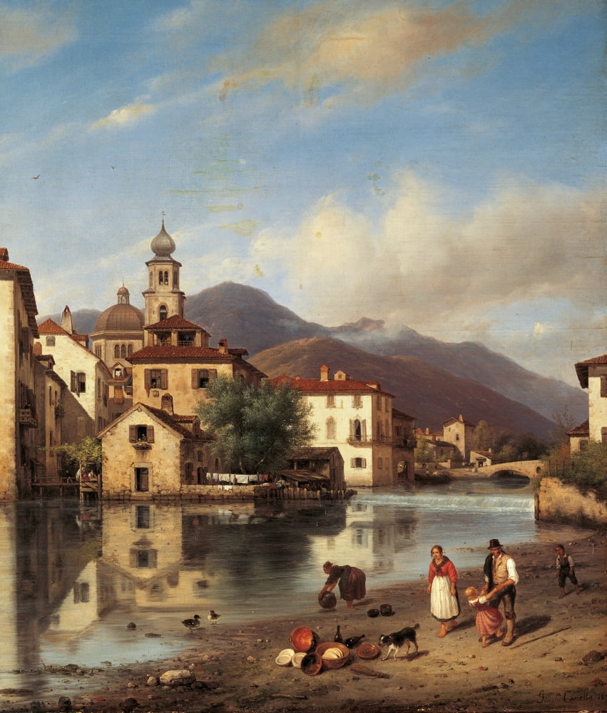 Landscape In Lombardy Canvas Art - (18 x 24)