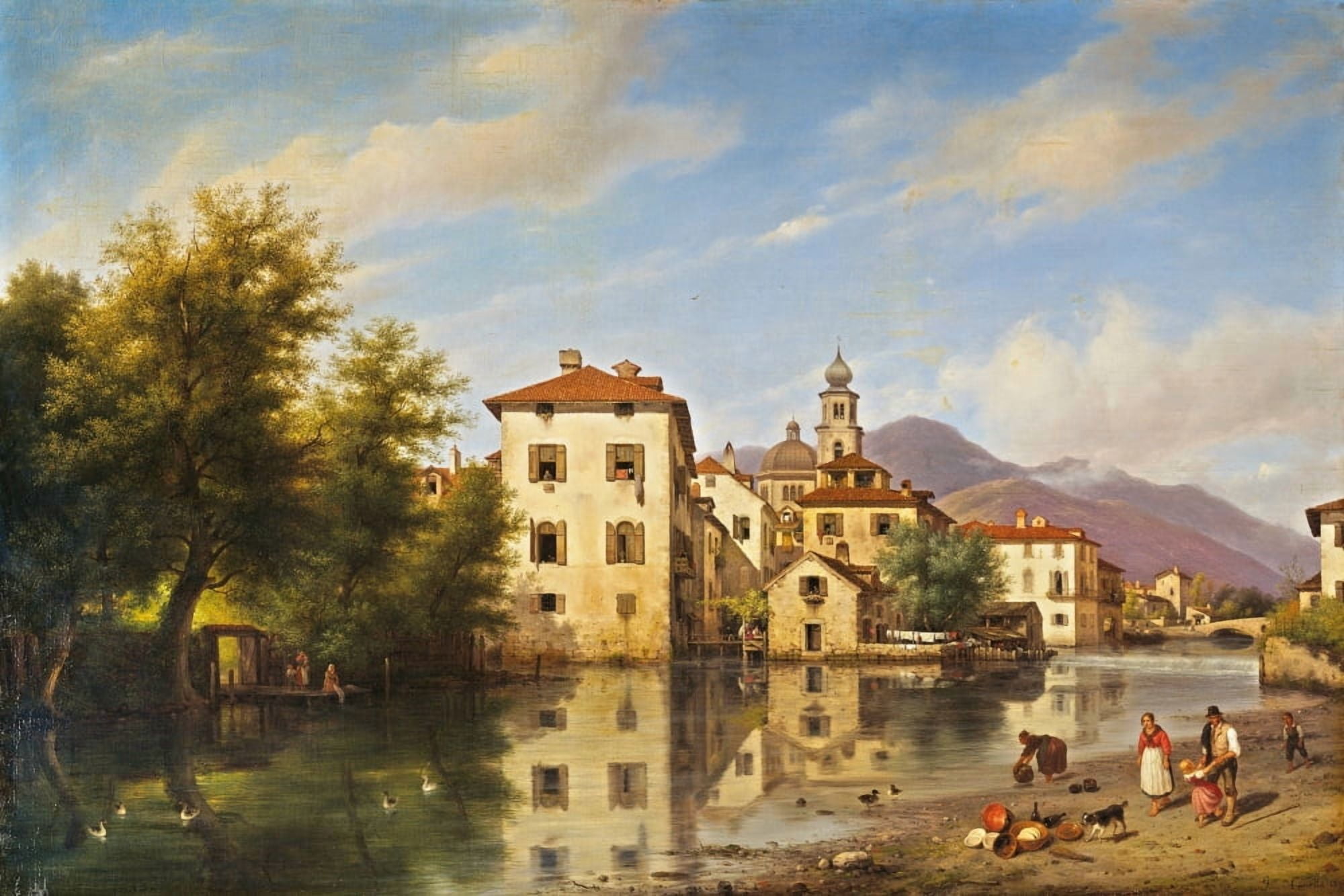 Landscape In Lombardy Canvas Art - (36 x 24)