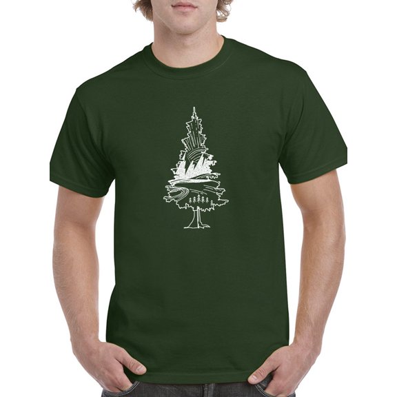 Landscape Inside A Pine Men T-Shirt, Male Medium