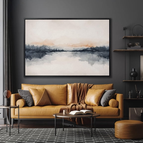 Landscape Lake Scene, Abstract Nature Wall Art, Print, Wall Art, Bedroom Decor, Ready to Hang, Mom Poster Decor, Size 24x36 UNFFRAMED F03.1.8l2700