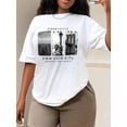 thumbnail image 1 of Landscape & Letter Print Short Sleeve T-Shirt For Summer STREET STYLE New York City EMPIRE STATE LIBERTY BROOKLYN Graphic Tees Women Tops, 1 of 4