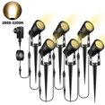 thumbnail image 1 of Landscape Lighting, Extendable Garden Lights 6 Pack 12V Low Voltage LED Metal Landscape Pathway Lights IP65 Waterproof Electric Outdoor Spotlights for Driveway Yard Lawn Trees, 1 of 9