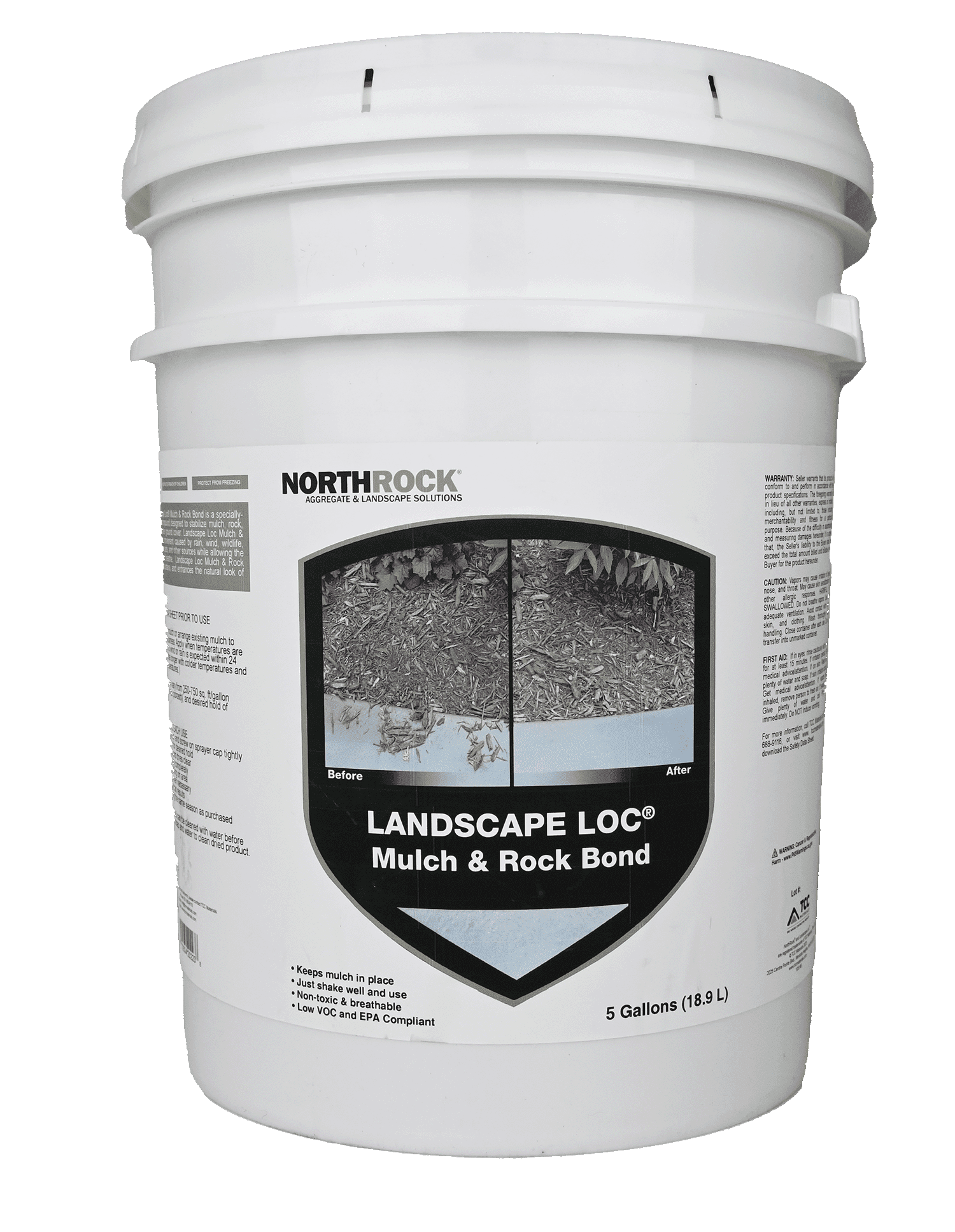 Landscape Loc Clear Mulch and Rock Bond Adhesive, 5 Gallon