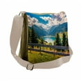 thumbnail image 1 of Landscape Messenger Bag, Lake Landscape in Alps, Unisex Cross-body, by Ambesonne, 1 of 2