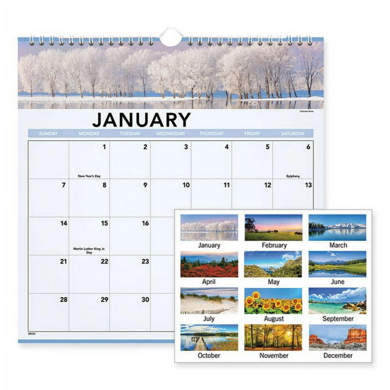 Landscape Monthly Wall Calendar, Landscapes Photography, 12 x 12, White/Multicolor Sheets, 12-Month (Jan to Dec): 2024 Landscape Monthly Wall Calendar, Landscapes Photography, 12 x 12, White/Multicolor Sheets, 12-Month (Jan to Dec): 2024