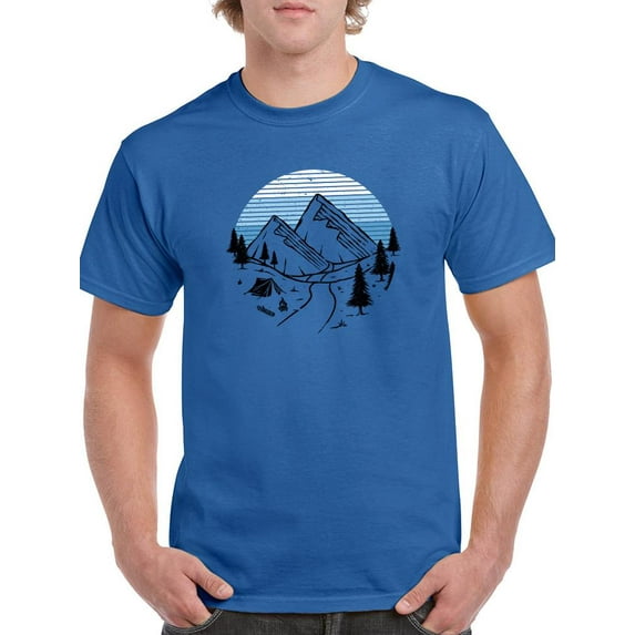 Landscape Mountains T-Shirt Men -Smartprints Designs, Male Large