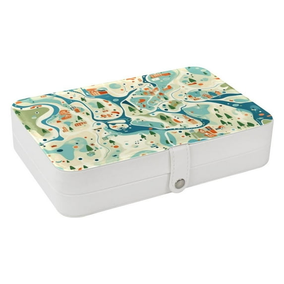 Landscape Necklace Organizer, Bracelet Holder, and Jewelry Boxes - Portable PU Leather with Removable Compartment