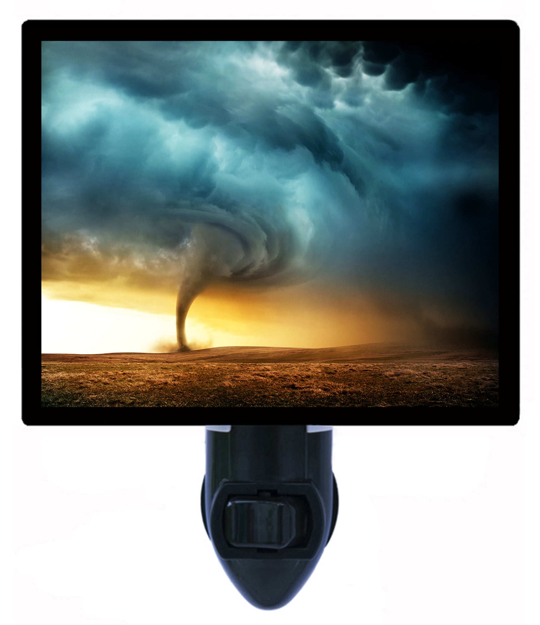 Night Light - Sunset Tornado. | Landscape Theme, Includes Free Switchable Insert, 4W Bulb, E12 Base