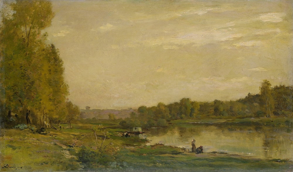 Landscape On The Oise Canvas Art - (36 x 24)