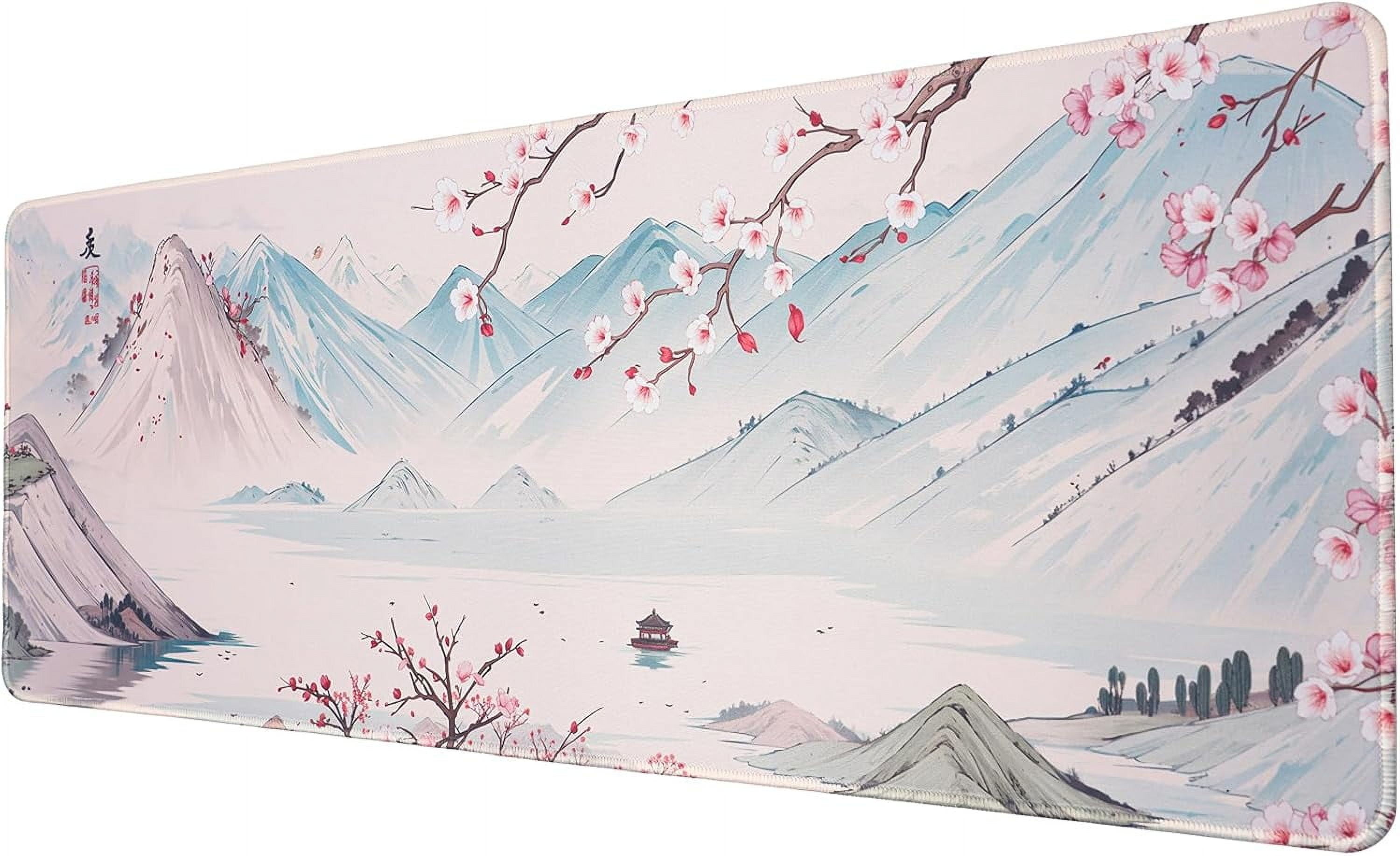 Large Anime Mouse Pad - 31.5x11.8 Inch Gaming & Office Desk Mat With Cybergirl Design