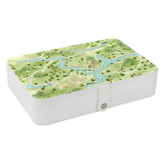 Landscape Portable PU Leather Organizer Box with Removable Compartment for Jewelry Display and Storage - Jewelry Boxes Included
